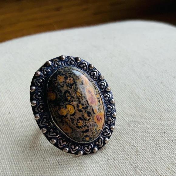 Set of 6 jasper and tiger jasper rings. - Picture 4 of 11
